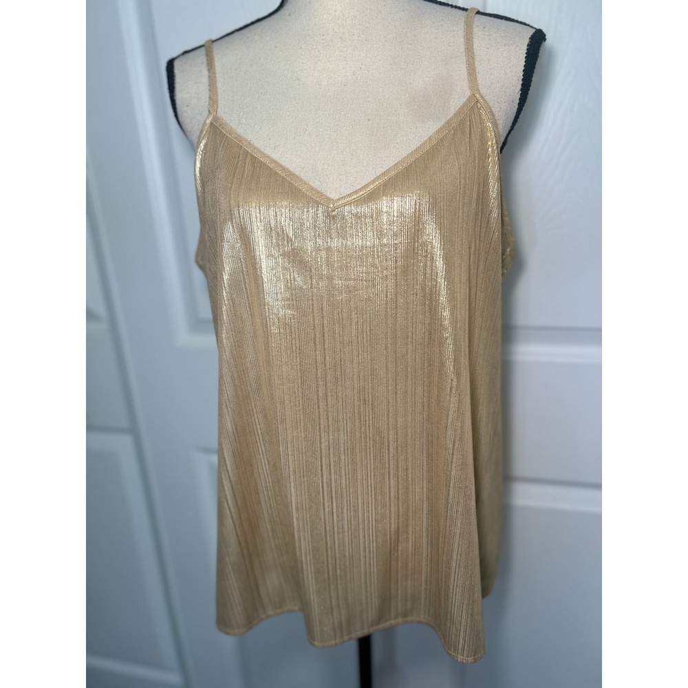Vidussa‎ Gold Metallic Shimmer Pleated Cami XXL Resort